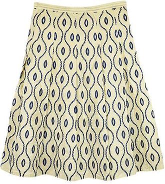 Marni Ivory & blue cutwork embroidered skirt Size S