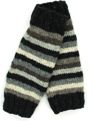 Loud Elephant Hand Knitted Wool Leg Warmers - Stripe Natural