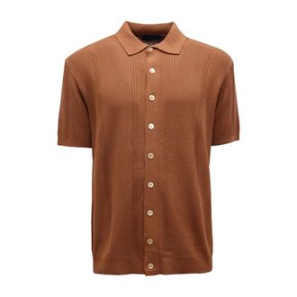 Daniele Fiesoli Short Sleeve Shirts, male, Brown, Size: 2XL 2086 Knitted Shirt
