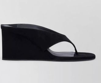 Alaia suede thong wedge mules