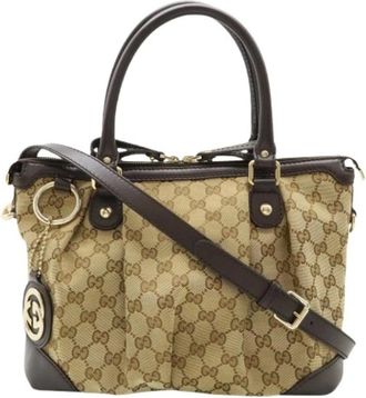 Gucci Pre-owned Handbags, female, Beige, Size: ONE SIZE Pre-owned Canvas gucci-bags