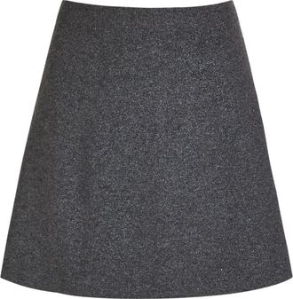 Paige Metallic Knit Mini Skirt - Dark Grey - S (UK8-10 / S)