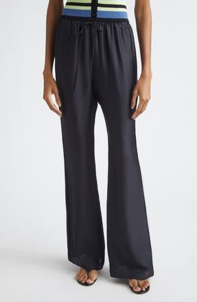 Toccin Nela Drawstring Flared Pants in Jet at Nordstrom, Size 0