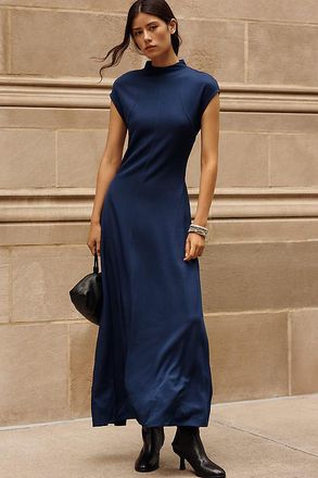 Anthropologie By Anthropologie Mock Neck Slim Midi Dress