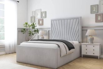 Comfort Beds Kensington Naples Bed Frame With Mattress-50 Upholstered in Silver | Size: Single