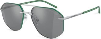 Emporio Armani Occhiali da sole con montatura stile pilota - Grigio