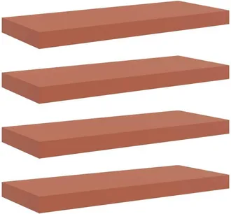 vidaXL Estante De Pared 4 Pcs Rojo 60 X 23 X 4 Cm Madera De Ingenier&iacute;a Vidaxl