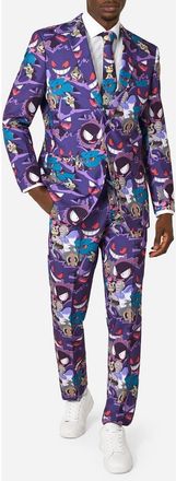 OppoSuits Pok&eacute;mon Ghost Types Slim Fit Two-Piece Suit & Tie Set in Purple Multi at Nordstrom, Size 36Regular