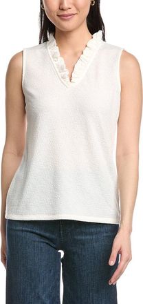 Anne Klein Smocked Knit Ruffle Top