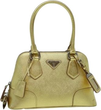 Prada Pre-owned Handbags, female, Yellow, Size: ONE SIZE Pre-owned Leather Handbag