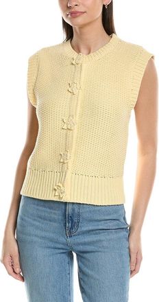 Ellen Tracy Crochet Flower Sleeveless Sweater