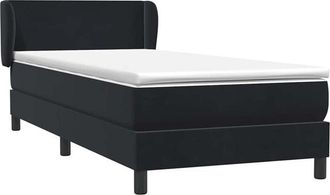 vidaXL Cama Box Spring Con Colch&oacute;n Cuero Sint&eacute;tico Negro 90x210 Cm Vidaxl