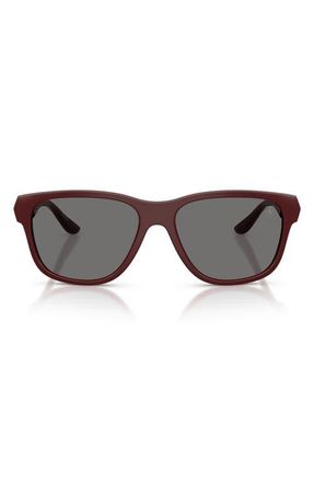 Ferrari 57mm Polarized Pillow Sunglasses in Red Bordaux Matte /Grey at Nordstrom