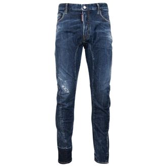 Dsquared2 Mens Tidy Biker Jean Lightly Worn Style Blue Jeans Cotton - Size 34 (Waist)