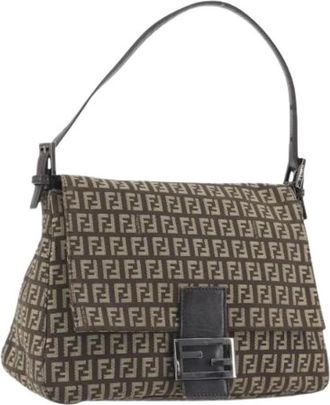 Fendi Pre-owned Vintage Zucchino Shoulder Bag - Dames - Vintage Schoudertas - Bruin - ONE Size - Leer - Vintage