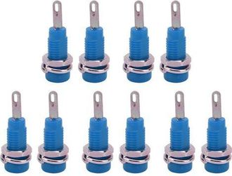 OEM 10 Unidades De Conectores Banana De 2 Mm J.40003 Con Pines Extendidos Para Instrumentos Electr&oacute;nicos (color Azul)