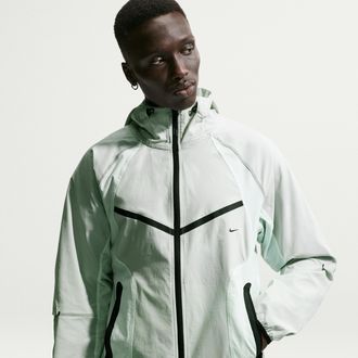 Nike Mens Tech Dri-FIT Woven Full-Zip Color-Block Windrunner Jacket in Grey | IU7496-034