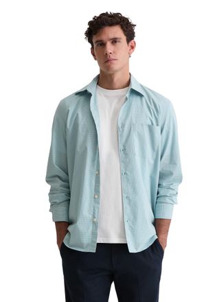 Marc O'Polo Langarmhemd MARC OPOLO, Herren, Gr. XXL, N-Gr, blau dawn, Web, Obermaterial: 100% Baumwolle, Hemden Langarmhemd