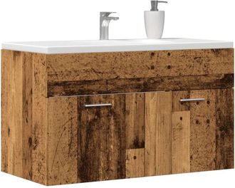 vidaXL Bathroom Sink Cabinet Old Wood 80x38.5x46 cm Engineered Wood Vidaxl