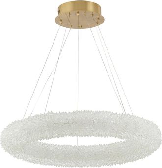 Bethel International Dimmable Led Chandelier With Spiky Crystal Halo