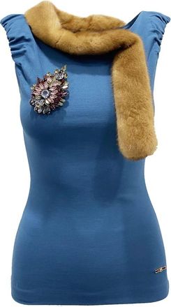 Dsquared2 Mouwloze Blouse - Dames - Tops zonder mouwen - Blauw - S - Tops