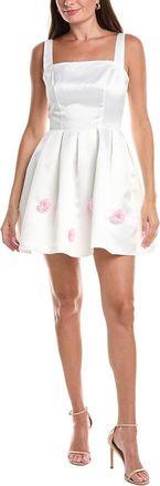 Rene Ruiz Ruffle Sleeve Midi Faille Dress