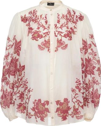 Etro Katoenen shirt met bloemenprint - Dames - Overhemden - Veelkleurig - S - Katoen - Overhemden