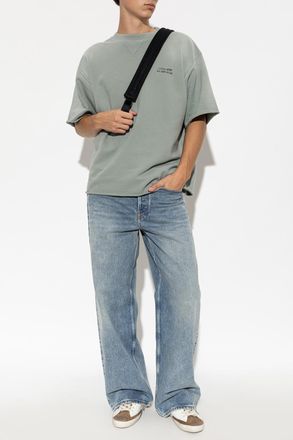 Golden Goose T-shirt With Logo, Mens, Green