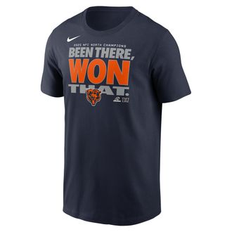 Nike Chicago Bears 2025 NFC North Champions Trophy Collection Nike Mens NFL T-Shirt in Blue | N19941L7QZ-KZ5