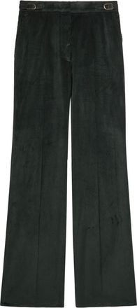 Gabriela Hearst Pantaloni dritti a coste con fibbia - Verde