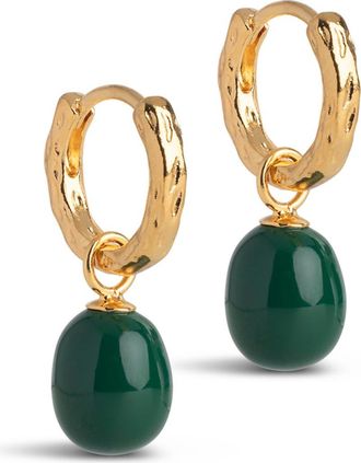 Enamel Copenhagen Significant Enamel Hoops in Petrol Green at Nordstrom