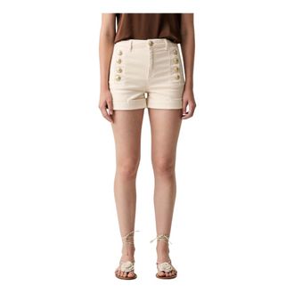 Vicolo Korte Broeken, Dames, Beige, S, Denim, Short Shorts
