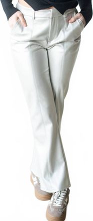 Fate Womens Leather Pants In Silver Metallic