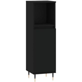 vidaXL Bathroom Cabinet Black 30x30x100 cm Engineered Wood Vidaxl