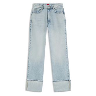HUGO BOSS Jeans, Dames, Blauw, W28 L32, Katoen, Gilissi Straight Jeans