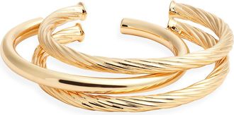Nordstrom Set of 3 Twist Cuff Bracelets in Gold at Nordstrom