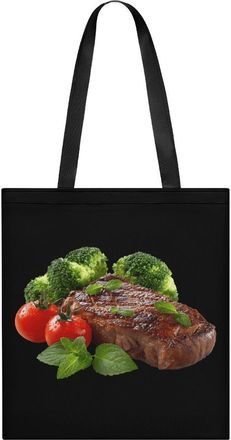 Generic Steak Pattern Tote Bag for Women Men Shoulder Bags Purses Pouch Handbags