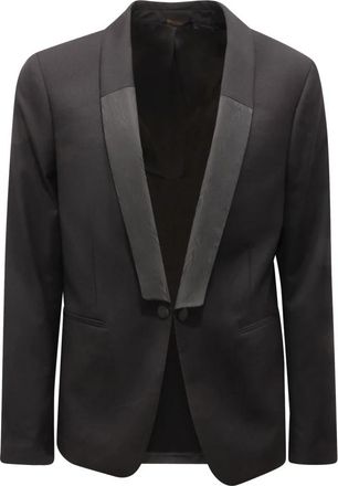 Patrizia Pepe Skinny - Heren - Blazers - Zwart - M - Leer - Jassen