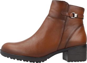 Fluchos Aliss Enkellaars - Dames - Laarzen met Hak - Bruin - 39 EU - Leer - Schoenen