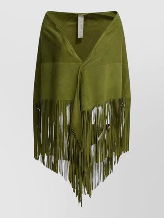 Furling suede asymmetric skirt