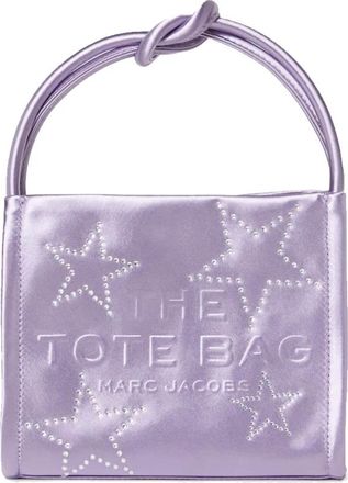 Marc Jacobs Tassen, Dames, Paars, ONE Size, Katoen, Lilla Mini Tote met Sterrenmotief