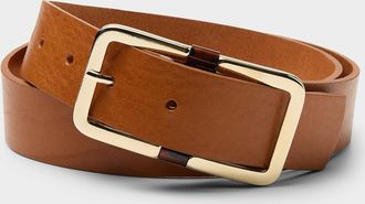 Herbert Fr&egrave;re Soeur Womens Millau gold rectangle-buckle leather belt