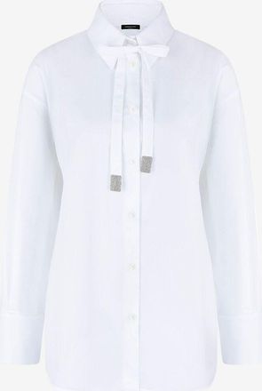 Fabiana Filippi Popelinehemd mit Schleife Filo Diamant&eacute;