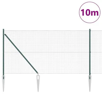 Berkfield Home Green Fence Post Set Set of 2 Green Steel, PVC coating 10 x 1 m
