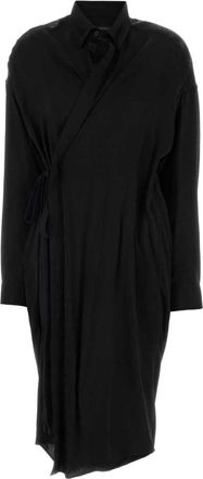 Balenciaga Wrap Cocoon Dress - Dames - Shirt Kleedjes - Zwart - XS - Katoen - Kleedjes