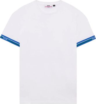 GCDS T-shirt met tape en logo - Dames - T-shirts - Wit - XS - Katoen - Tops