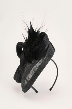 Karen Millen Womens Asymmetric Headband Fascinator - Black - One Size