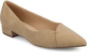 Journee Collection Carmin Pointed Toe Flat in Sand at Nordstrom Rack, Size 9.5