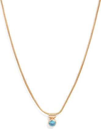Set & Stones Ellie Birthstone Pendant Necklace in Gold/december at Nordstrom