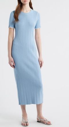 Rag & Bone Harper Rib Midi Dress in Sky at Nordstrom, Size Xx-Small